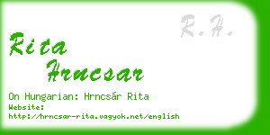 rita hrncsar business card