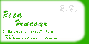 rita hrncsar business card